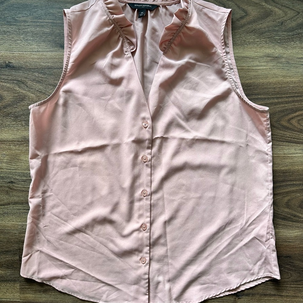Banana Republic Floral and Solid Blouses - Cream, Pink, White - Picture 4 of 15